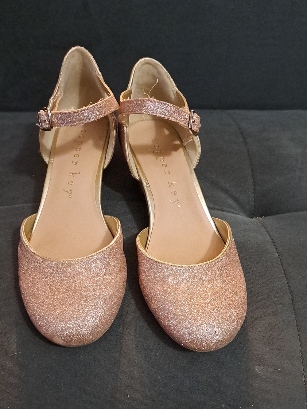 Gold Spakling Girls Shoes Size 3